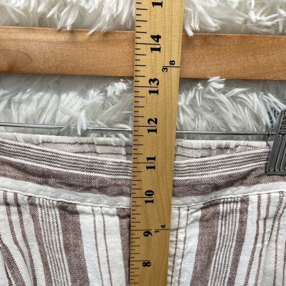 Garnet Hill Linen Striped Pants Cream and Rust Size 10 - Picture 8 of 10